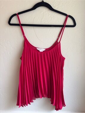 BCBGeneration - Fuchsia Pleated Silky Tank Top Blouse